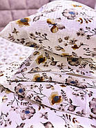Постільна білизна Королева Ночі (Жатка Premium) | Полуторний комплект | 50х70 | Квіти на світлому, фото 6