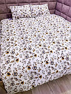 Постільна білизна Королева Ночі (Жатка Premium) | Полуторний комплект | 50х70 | Квіти на світлому, фото 5