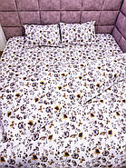 Постільна білизна Королева Ночі (Жатка Premium) | Полуторний комплект | 50х70 | Квіти на світлому, фото 2