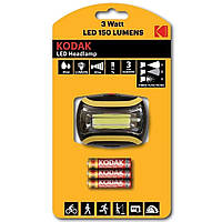 Фонарик налобный Kodak LED headlamp 150 (в комплекте 3хААА, 3р, IP44)