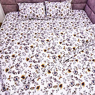 Постільна білизна Королева Ночі (Жатка Premium) | Полуторний комплект | 50х70 | Квіти на світлому, фото 3