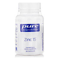 Витамины и минералы Pure Encapsulations Zinc 15 mg, 180 капсул CN8110 SP