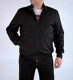 Куртка легка чоловіча бомбер збільшеного розміру 56 чорна, фото 4