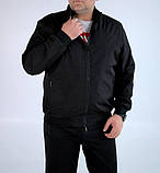 Куртка легка чоловіча бомбер збільшеного розміру 56 чорна, фото 3