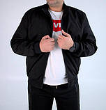 Куртка легка чоловіча бомбер збільшеного розміру 56 чорна, фото 2