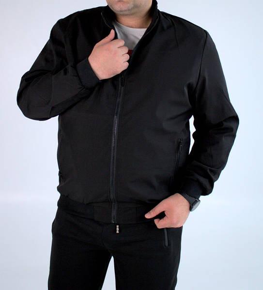 Куртка легка чоловіча бомбер збільшеного розміру 56 чорна, фото 1