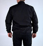 Куртка легка чоловіча бомбер збільшеного розміру 56 чорна, фото 6