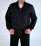 Куртка легка чоловіча бомбер збільшеного розміру 56 чорна, фото 7