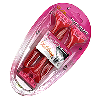 Станок для бритья №Ж-0295 пластик (3 лезвия) розовый, блистер 3шт/уп