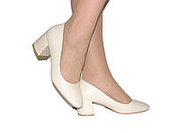 Бежевые туфли женские средний каблук размер 39