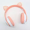Бездротові навушники з вушками і підсвічуванням, STN-28, Рожеві / Дитячі Bluetooth навушники з котячими вушками, фото 7