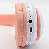 Бездротові навушники з вушками і підсвічуванням, STN-28, Рожеві / Дитячі Bluetooth навушники з котячими вушками, фото 8