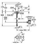 Змішувач для раковини S-розміру Grohe BauLoop (23335000), фото 5