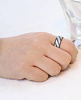 Жіноче/ чоловіче/унісекс кільце з неіржавкої сталі з чорною емаллю, 8 мм, розмір 19