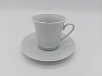 Чашка кофейная керамическая белая с блюдцем для кофе в упаковке 6 штук D sale 2023 !
