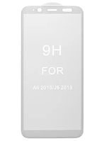 Закаленное защитное стекло на смартфон Samsung Galaxy J6 2018 / Белая рамка