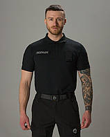 Футболка поло тактична Поліція BEZET чорний, одяг для поліції, чоловічі футболки