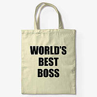 Сумка MD "World_s best boss" 37х41 Бежевий