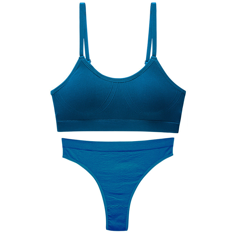 Труси та топ у рубчик Lesko 6618# L 80 ABC Туркус безшовний комплект жіночої білизни 1 шт., фото 1