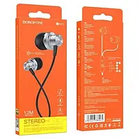 Навушники Borofone BM70 Rich Sound Universal earphones with mic Gray