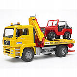 Евакуатор з позашляховиком Bruder 02750 Man Tga допомога на дорозі з Jeep, фото 4