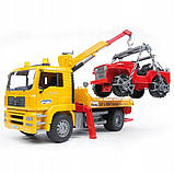 Евакуатор з позашляховиком Bruder 02750 Man Tga допомога на дорозі з Jeep, фото 5