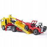 Евакуатор з позашляховиком Bruder 02750 Man Tga допомога на дорозі з Jeep, фото 6