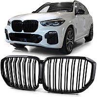 Решетка радиатора BMW (БМВ) X5 G05 2018 + года Глянец 2 ребра Ноздри BMW X5 G05