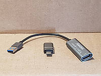 HDMI - USB / TypeC адаптер - переходник внешняя видео карта видеозахвата для ноутбука ПК