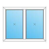Окно металлопластиковое (1400мм×1300мм), глухое Steko 4S, (белый)