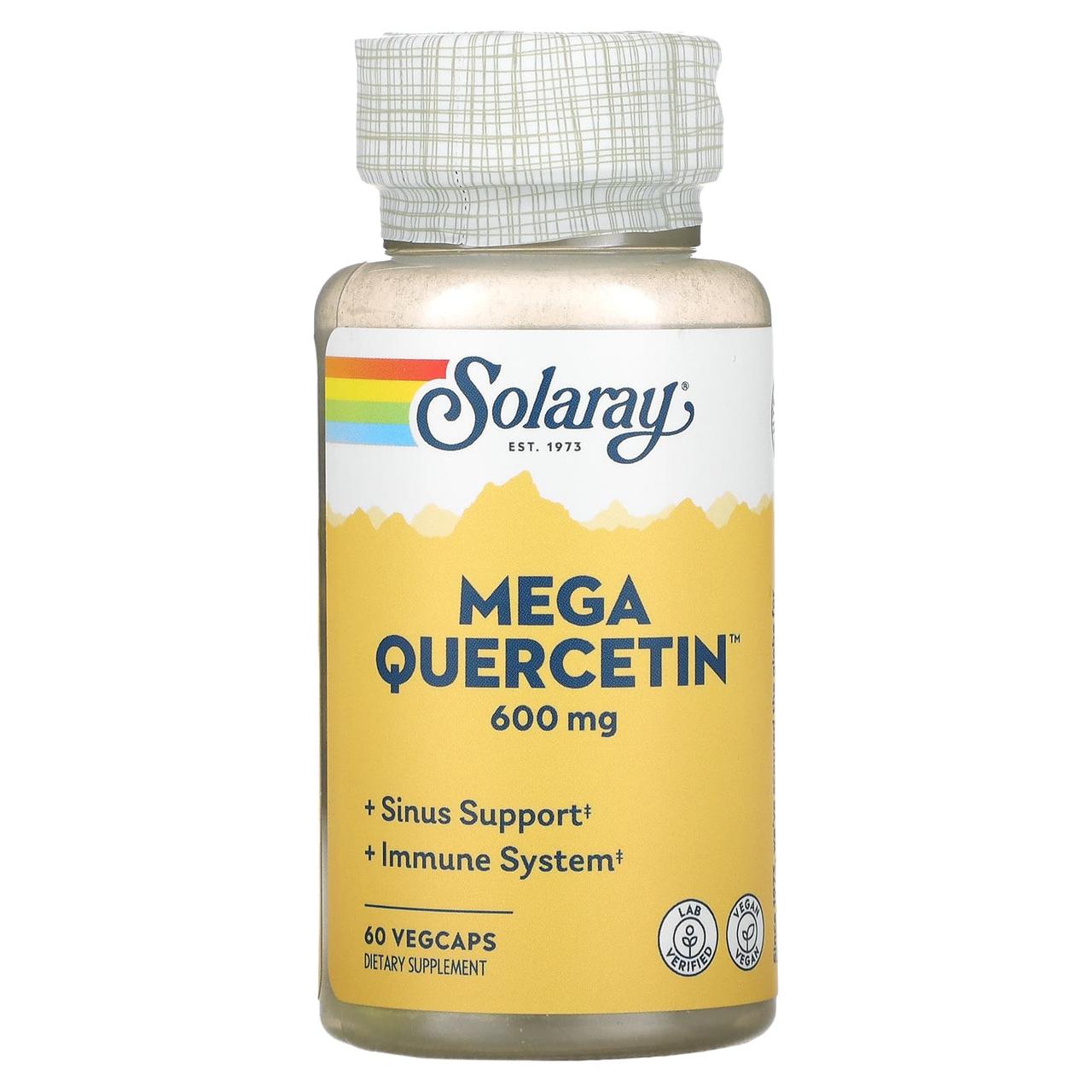 Мега кверцетин, Mega Quercetin, Solaray, 600 мг, 60 капсул