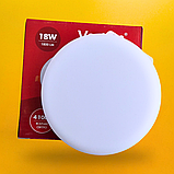 Круглий світлодіодний врізний світильник 18W "без рамки" Vestum 18W 4100K, фото 4