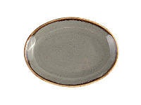 Porland 112124/DG Тарілка дрібна овальна Dark Grey 240 мм порцелянова