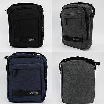 Чоловіча сумка борсетка на блискавці з кишенями та довгим ремінцем 26*19 см у різних кольорах Cans