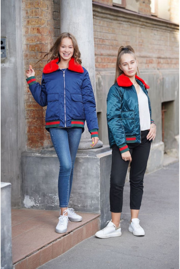 Стильна демісезонна  куртка бомбер для дівчаток підлітків "Swipe" , від 152см до 170см
