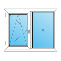 Вікно металопластикове (1400мм×1300мм), поворотньо-відкривне Steko 4S, (білий)