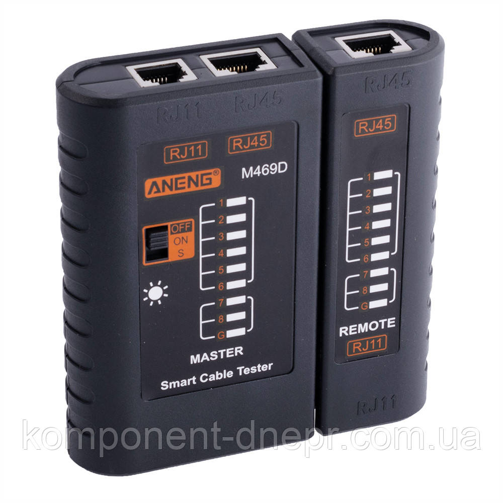 Кабельний тестер ANENG M469D, RJ-45+RJ-11