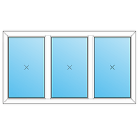 Вікно металопластикове (1600мм×1400мм), глухе Steko 4S, (білий)