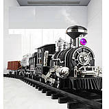 Залізниця паровий локомотив з димом 5 метрів велика 4 вагони, фото 2