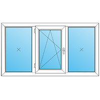 Вікно металопластикове (1600мм×1400мм), поворотньо-відкривне Steko 4S, (білий)