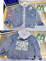 Куртка підліткова джинсова з капюшоном на хлопчика 130-170 см "PELIN KIDS"оптом в Одесі на 7 км