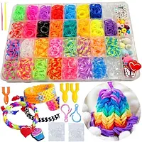 Гумки Qulki для виготовлення браслетів 2000 шт набір Loom Bands