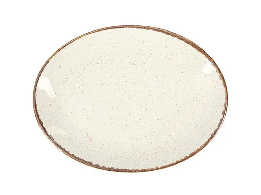 Тарілка дрібна овальна Beige порцелянова Porland 240мм 112124/B