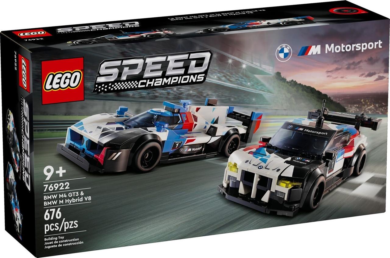 Lego Speed Champions Гоночні автомобілі БМВ M4 ГТ3 та БМВ M Гібрид В8 76922, фото 1