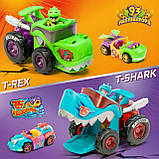 Набір з 2 шт. Набір "t-racers T-shark Mega Wheels" гоночний автомобіль з катапультою і водієм, фото 4