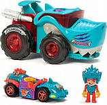 Набір з 2 шт. Набір "t-racers T-shark Mega Wheels" гоночний автомобіль з катапультою і водієм, фото 5