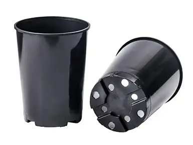 Контейнер-горщик 2 л високий чорний 14 x 18 см Польща, круглий для вирощування рослин