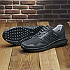 Чоловічі літні кросівки (шкіра, текстиль сітка), чорні кроси, чоловіче взуття на літо, розмір 40 41 42 43 44 45, фото 4