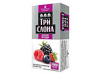 Чай пакетований чорний ТРИ СЛОНА 20 пакетиків Лiсова ягода 1,5г