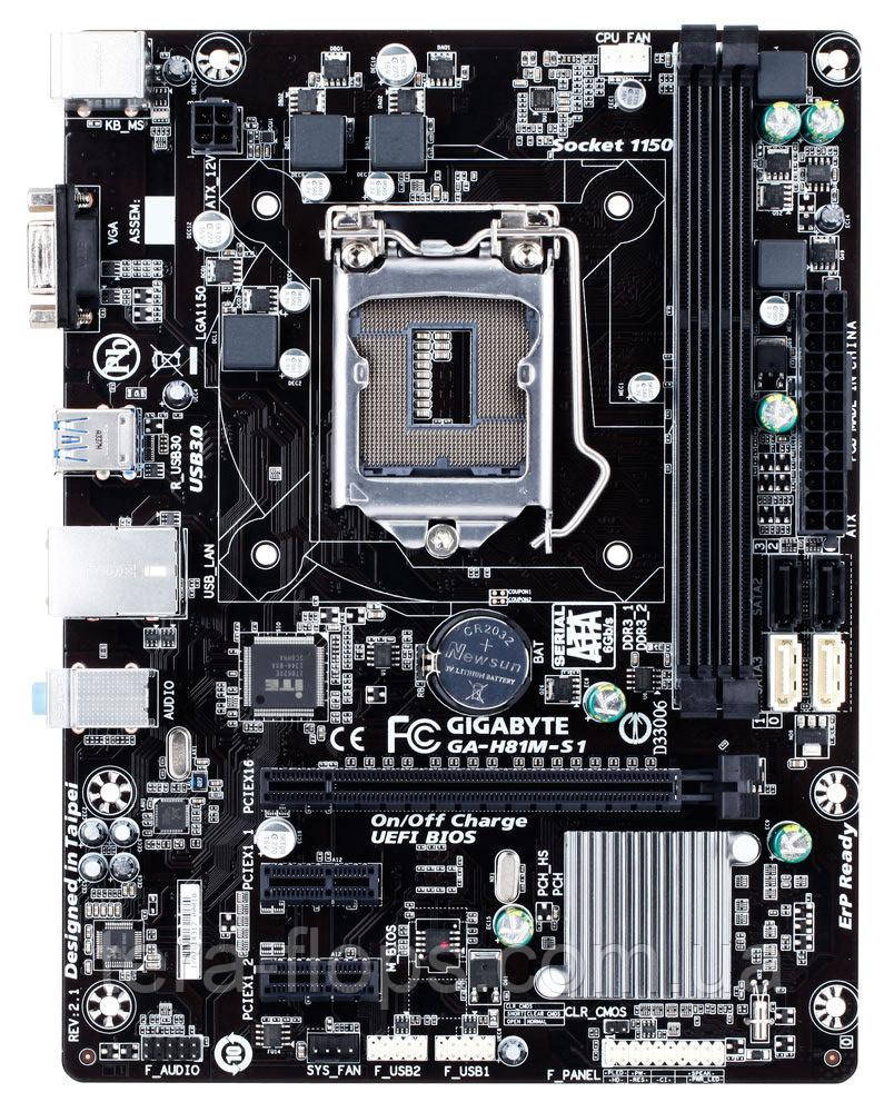 Материнська плата Gigabyte GA-H81M-S1 rev. 2.1 LGA 1150 (GA-H81M-S1 REV2.1) Б/В (TF)